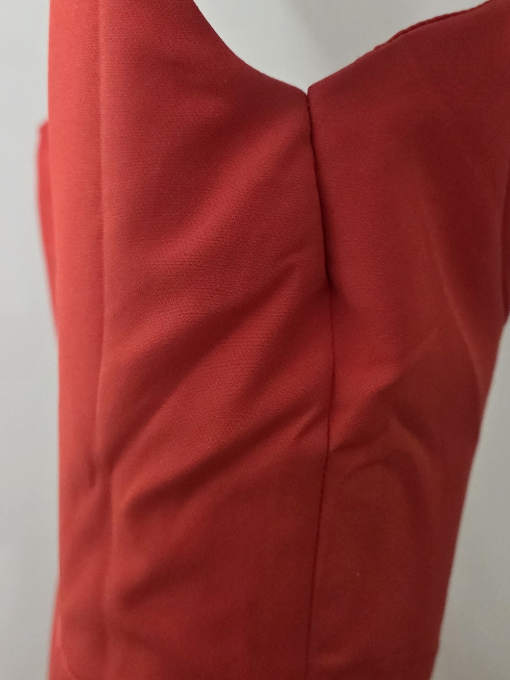 Red Midi Dress with Sweetheart Neckline - Picture 7 of 7